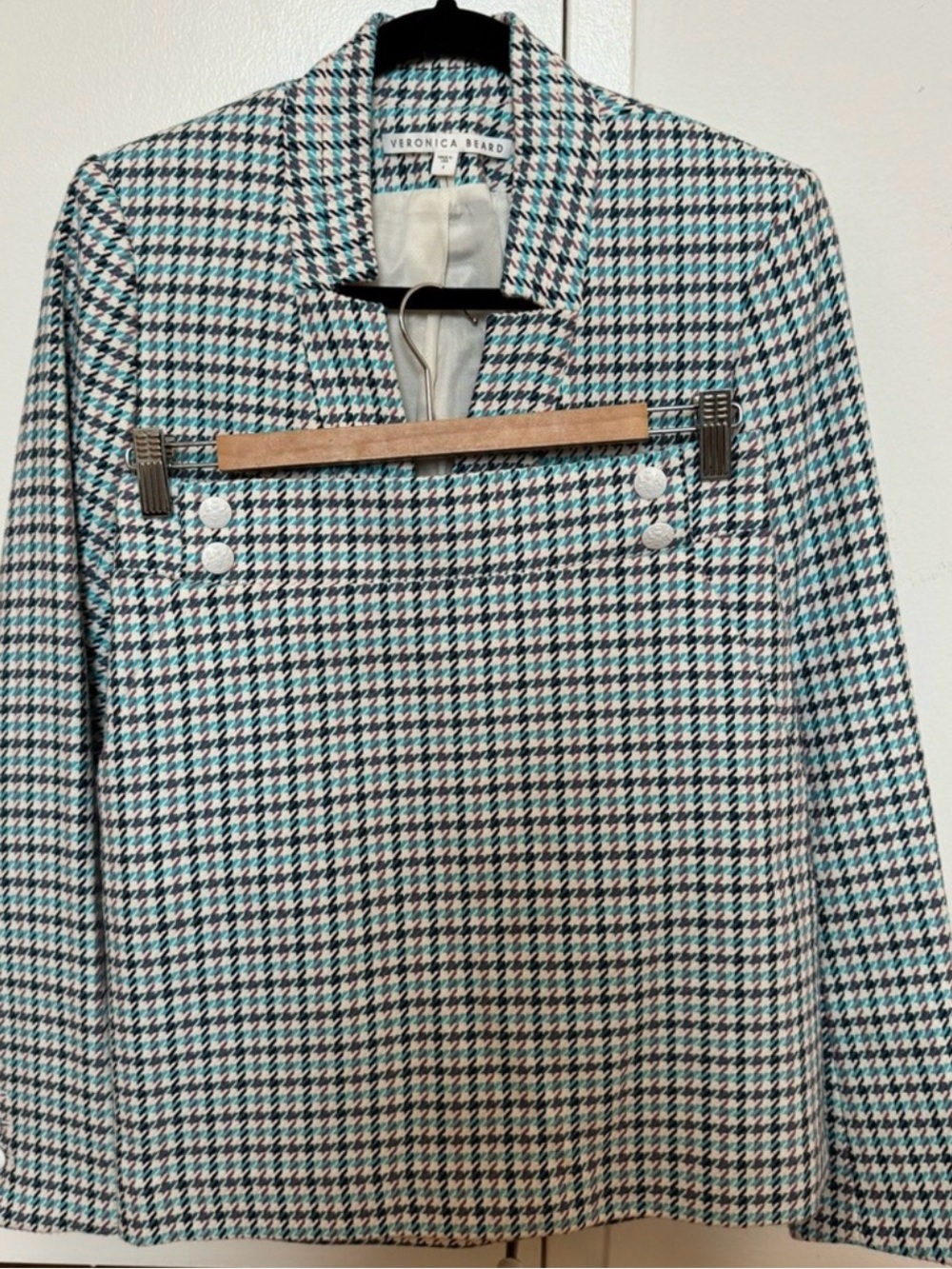 Veronica Beard Houndstooth Blazer & Skirt Set – Size 4 – EUC